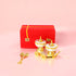 Handcrafted and Hand Embossed Premium Brass Bowl and Spoon Set with Miniature Table Trolley